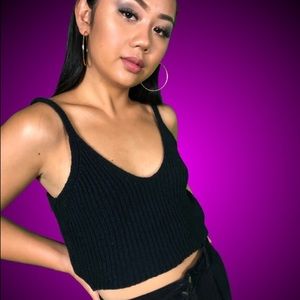 Black knit top